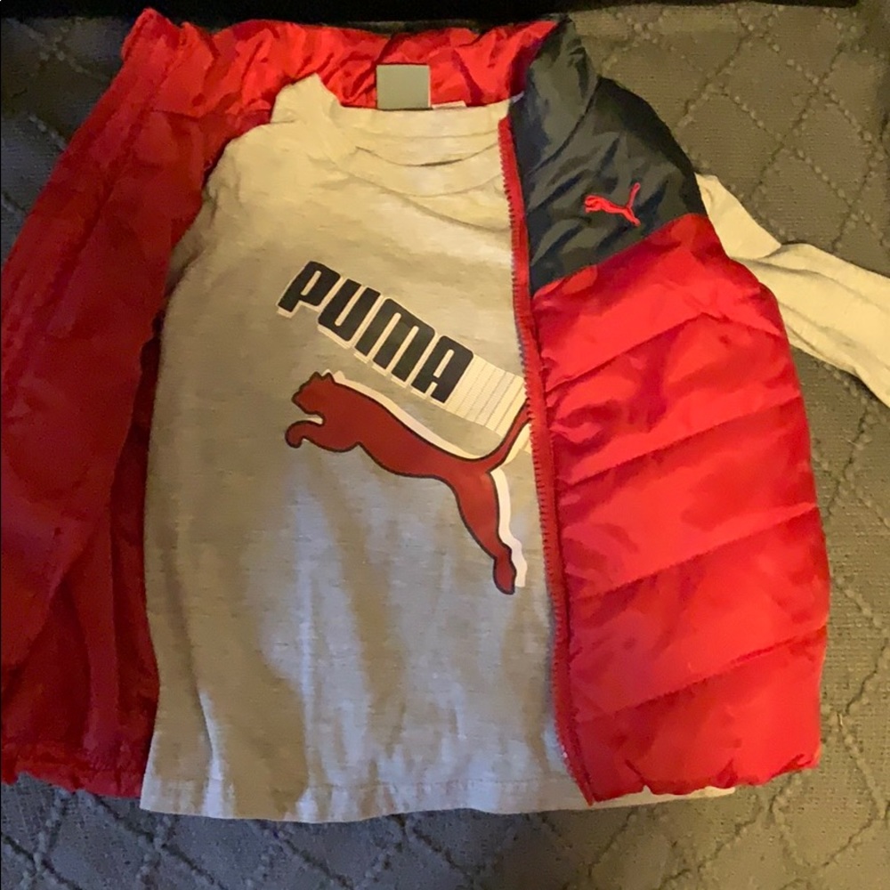 Puma long sleeve shirt and bubble vest 3T